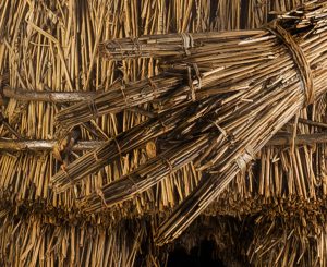 Detail of King Alfred straw sculpture (MERL 60/201)