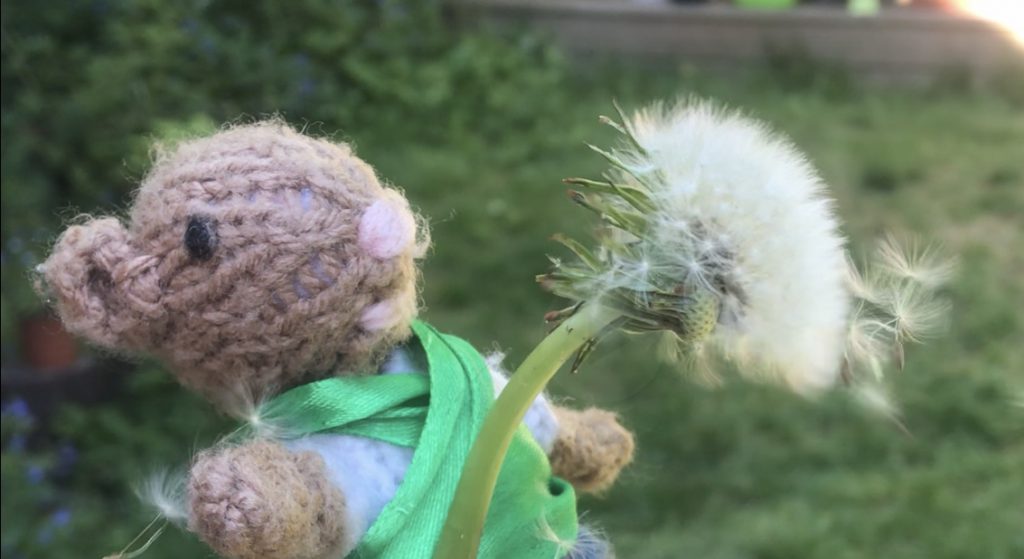 Little Mouse holding a dandelion clock