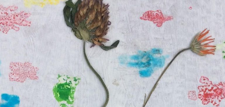 Dried flowers and prints by a young Jelly artist