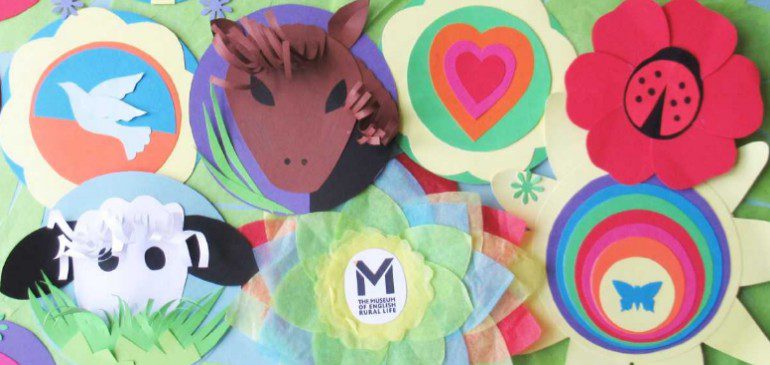 Badges made out of card and tissue paper