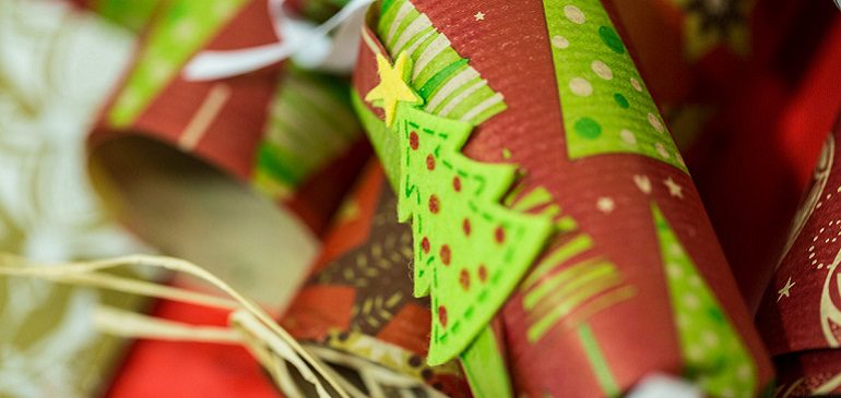Red and green Christmas cracker