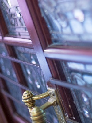 Close up of the doors into the Staircase Hall at the MERL