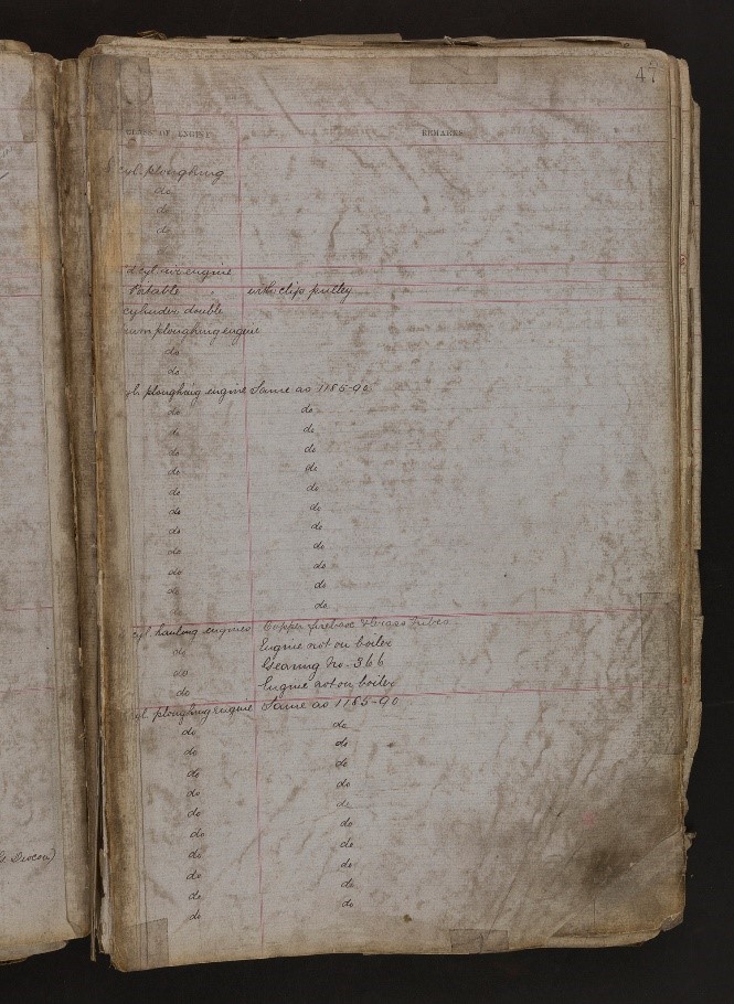A large ledger, open to a fragile-looking page.