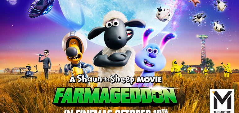 Farmageddon film poster featuring Shaun the Sheep