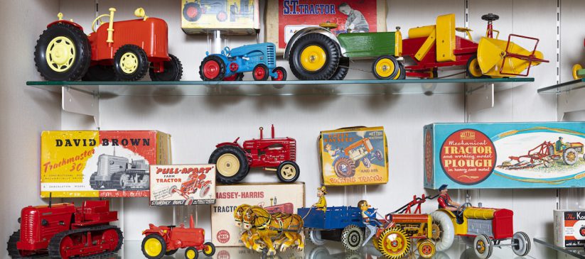 playing at farming exhibition farm toys
