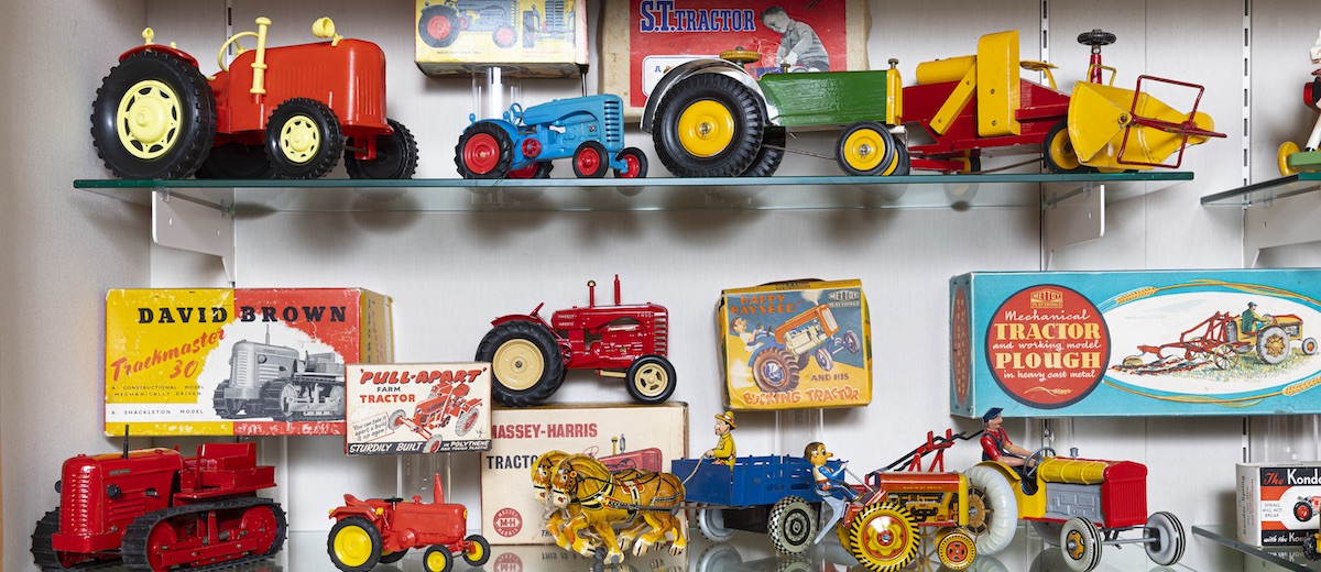 playing at farming exhibition farm toys