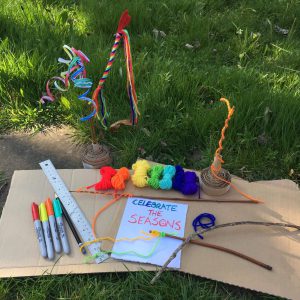 Craft materials for making a mini Maypole
