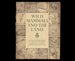 Cover of booklet entitled Wild Mammals and the Land, featuring small images of different animals around the edges