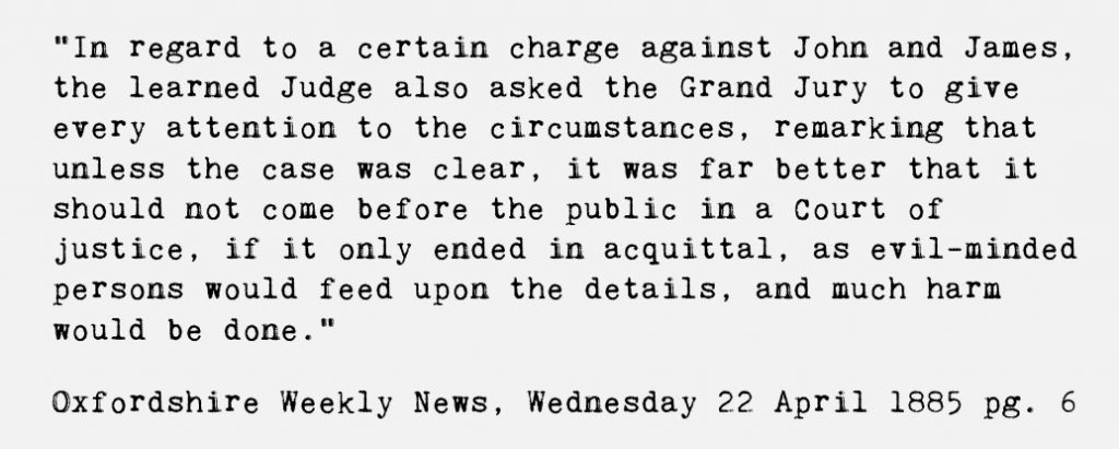 The Judge’s Opinion transcribed from the Oxfordshire Weekly News