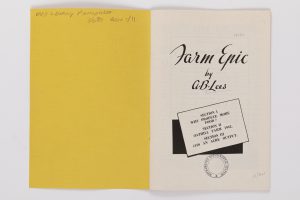 Title page of Farm Epic describing contents