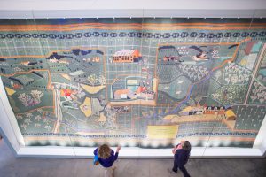 The Michael O'Connell wall-hanging in the Our Country Lives gallery. This will remain closed until 21st May whilst we complete the exciting changeover from Kent to Cheshire.