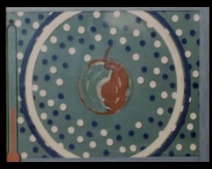 Still of sequence illustrating apple decay, as taken from colour film, The Storage of Apples, 1951 (MERL TR MAFF PH6/73)