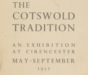 Detail from the cover of exhibition catalogue for The Cotswold Tradition (MERL Library 9214 COT)