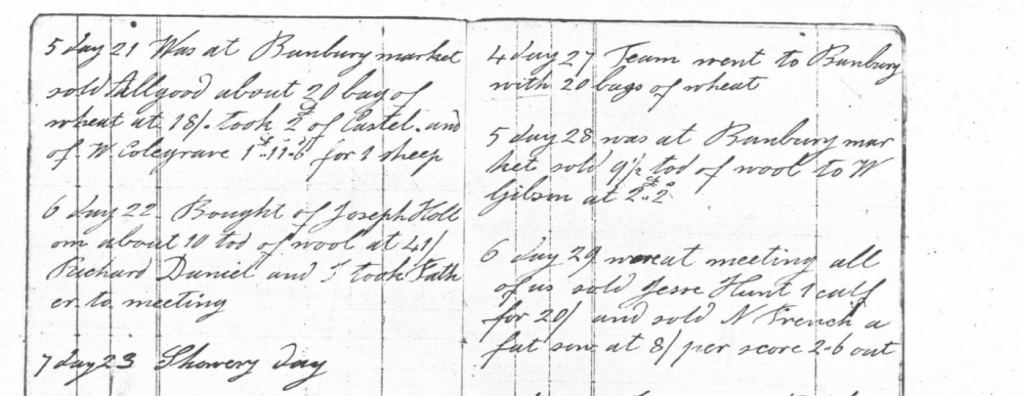 Excerpt of the diary of Joshua Lamb - 1836 July 9 - 1836 August 21