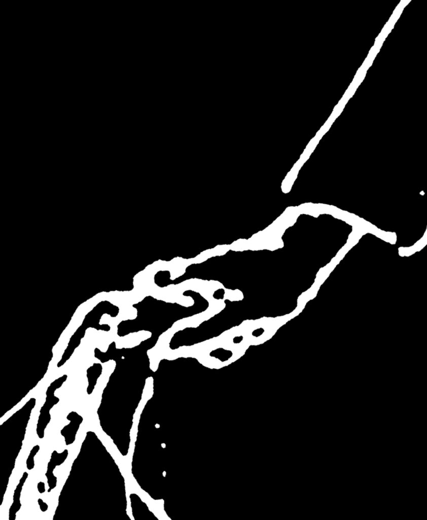 Illustration of a hand grasping, used here to accompany 'Allotment Site Blues' - not featured in the book