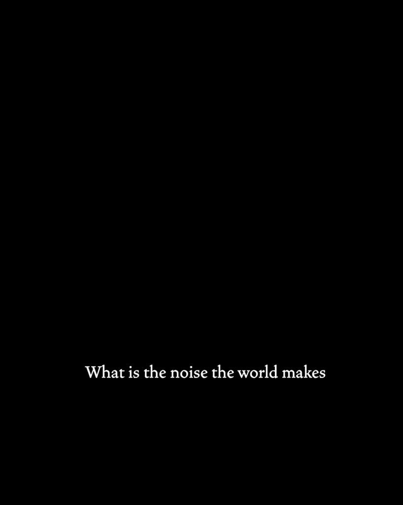 'What is the noise the world makes' text to accompany 'Covid Sounds' - image not featured in the book