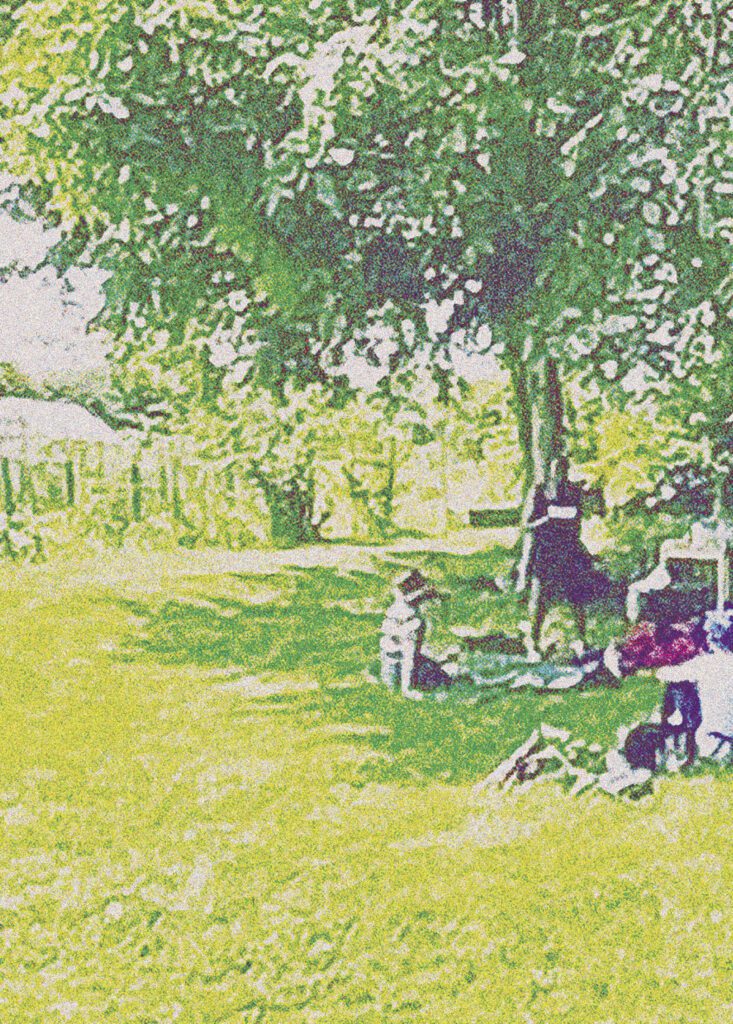 Picture of a reading, from JC Niala, 'Portal: 1918 Allotment' (Fig: Oxford, 2022), p.81