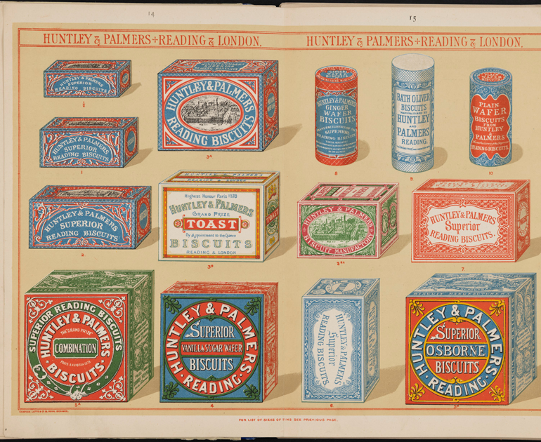 Huntley & Palmers biscuit tin designs
