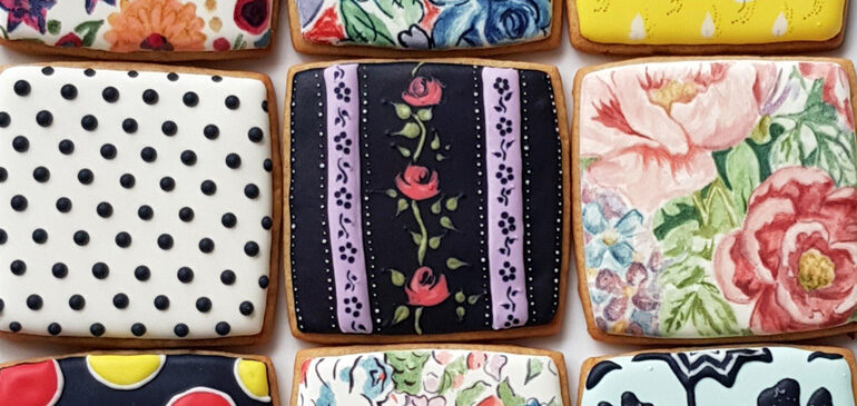Painted biscuits for workshop