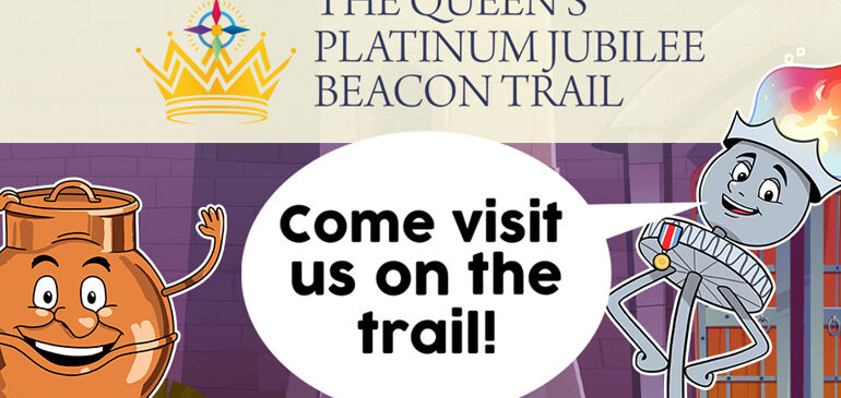 cartoon characters from the Jubilee trail with speech bubble saying 'Come join us on the trail'
