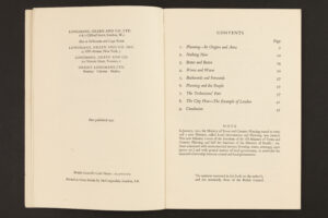 Contents page from Clough Williams-Ellis, ‘Town and Country Planning’, 1951 (MERL Lib Pamphlet 2860 BOX 01/18)