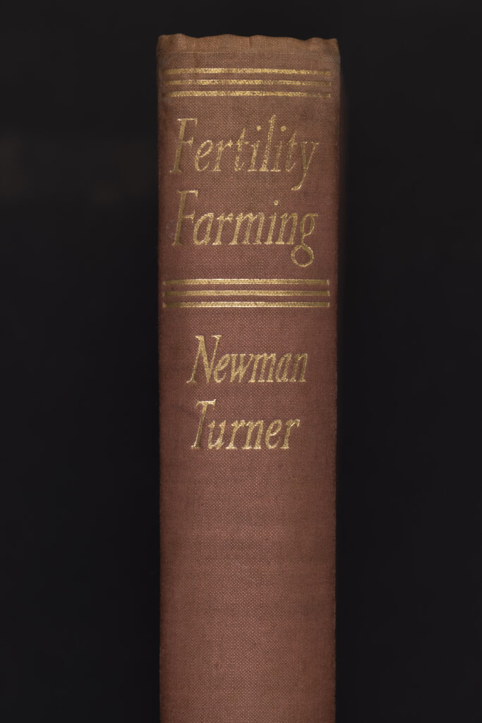 Spine view of Frank Newman Turner, Fertility Farming (London: Faber and Faber, 1951)