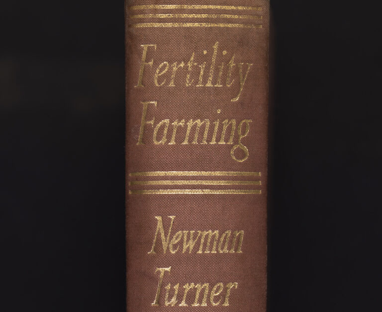 Spine view of Frank Newman Turner, Fertility Farming (London: Faber and Faber, 1951)