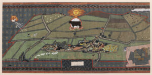 Michael O'Connell, Cartoon design for Diversity of British Farming artwork, Rutlandshire panel (MERL 2009/64/2)