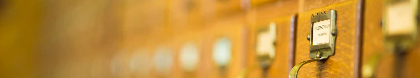 Catalogue card index drawers.