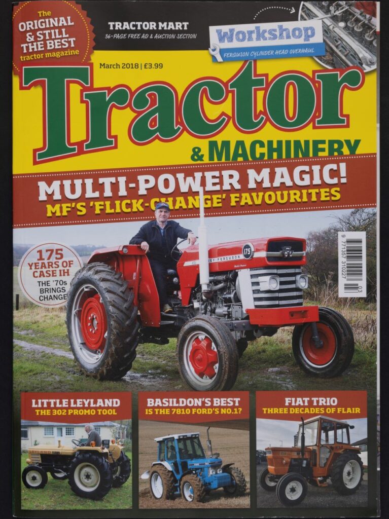 Front cover of Tractor & Machinery magazine from March 2018