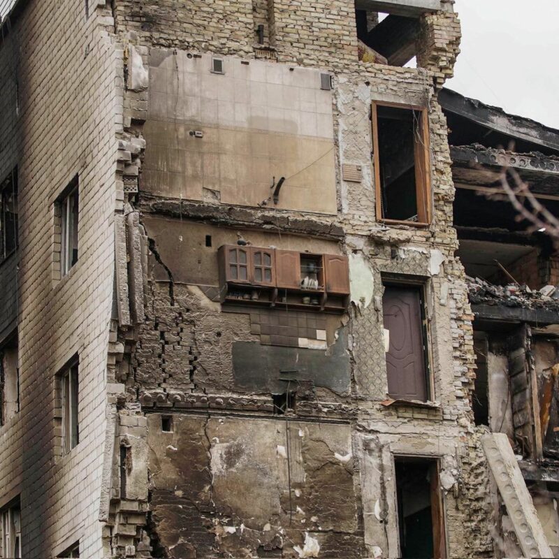 The bombed out apartment block, Borodianka The bombed out apartment block, Borodianka.