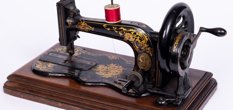 A Singer sewing machine.