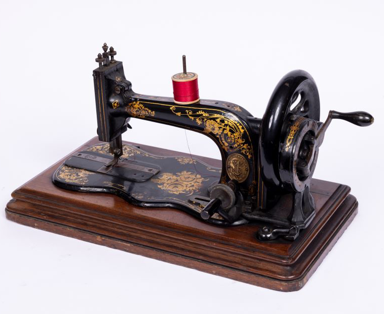 A Singer sewing machine.
