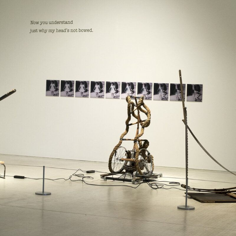 Bow Down and Very Low (2021) A kinetic sculpture by Ingrid Pollard.