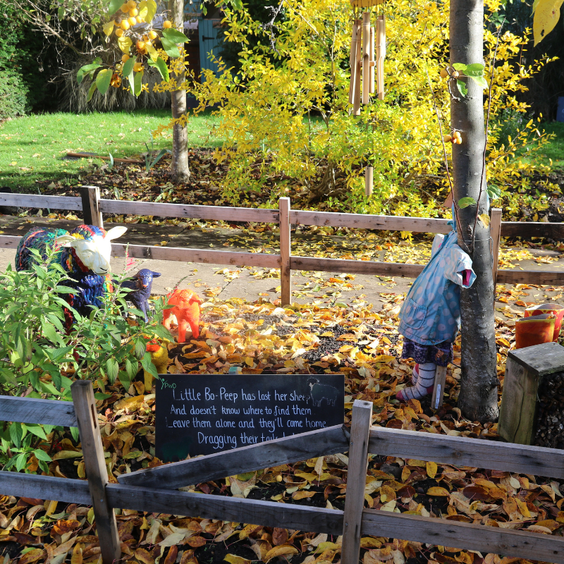 The herb garden A display about Little Bo Peep in The MERL herb garden.