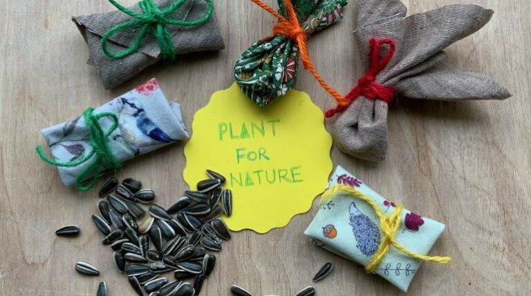 Items used to make sunflower amulets sitting on a table