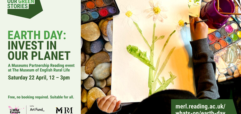 child painting flowers for Earth Day event