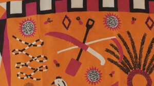 Close up of MERL scarf for Discover