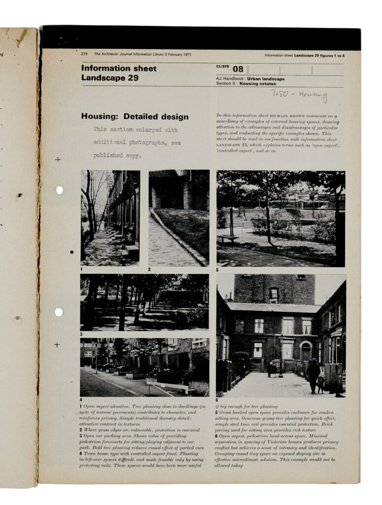 Michael Brown information sheet on housing: detailed design