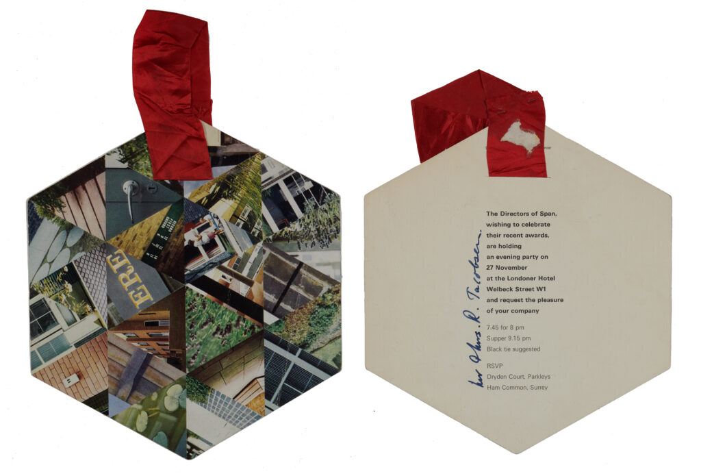 Image of a hexagonal invitation from the Directors of Span