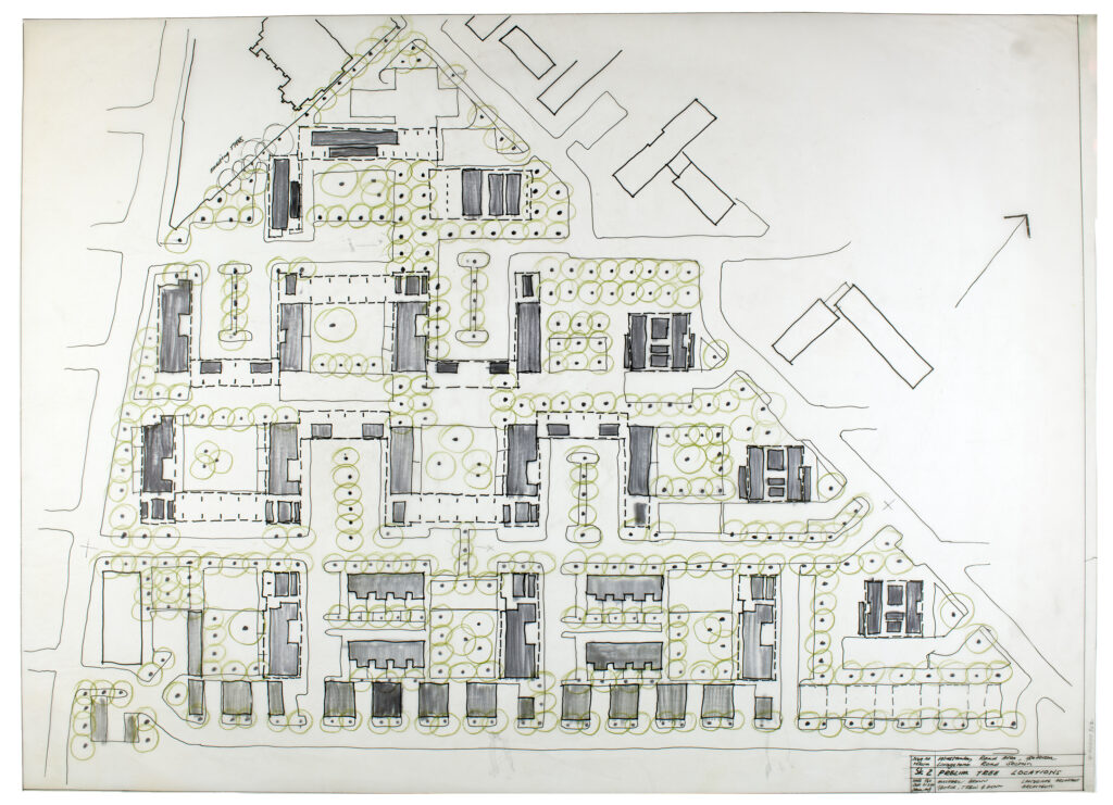 Michael Brown's hand drawn plans of the WInstanley Estate in Battersea, London, 1962-1963