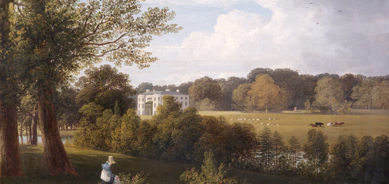 Thomas Hofland, View Across the Park to Whiteknights House, oil on canvas, 1814. UAC/10236.