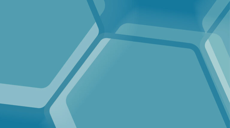 hexagons layered in different shades of blue