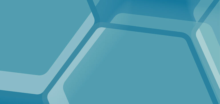 hexagons layered in different shades of blue