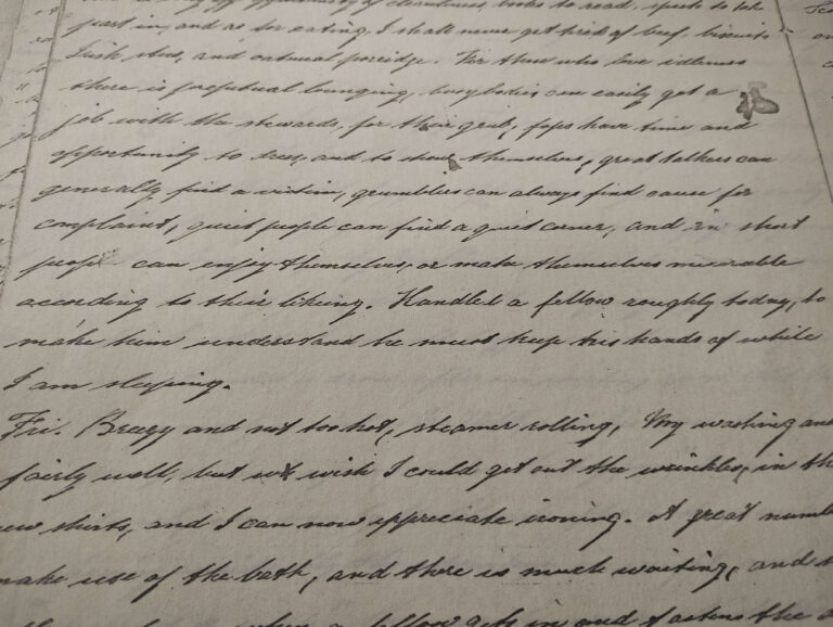 Handwriting in a farm letter