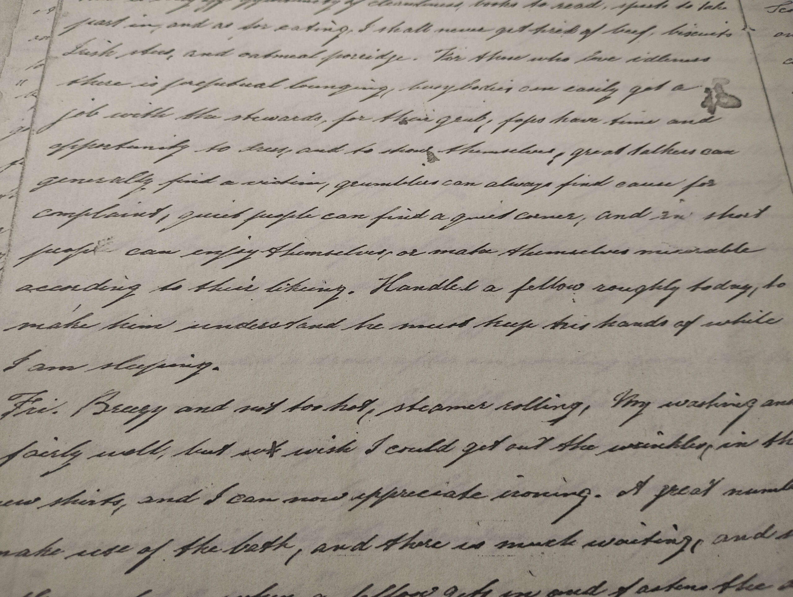 Handwriting in a farm letter