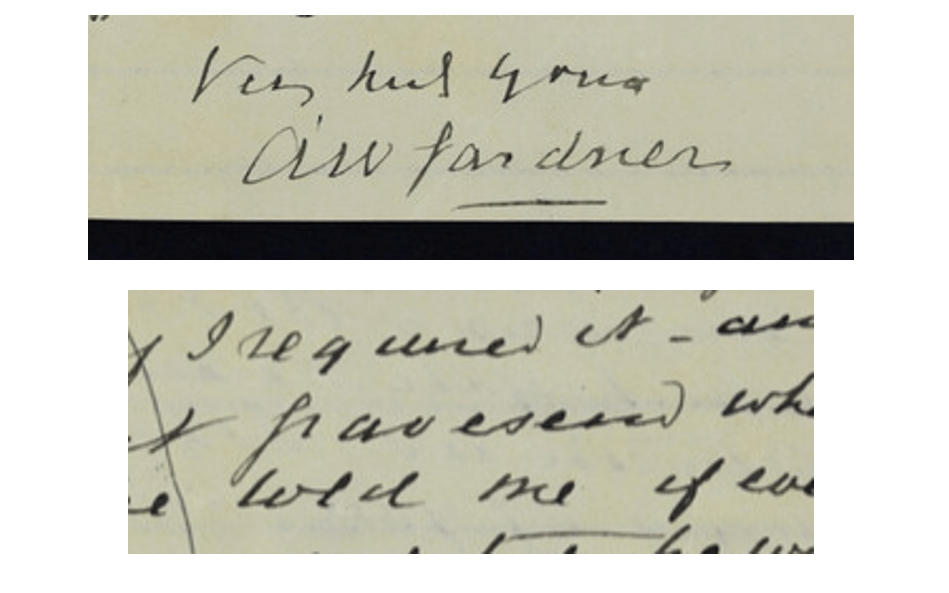 An example of two passages of handwriting