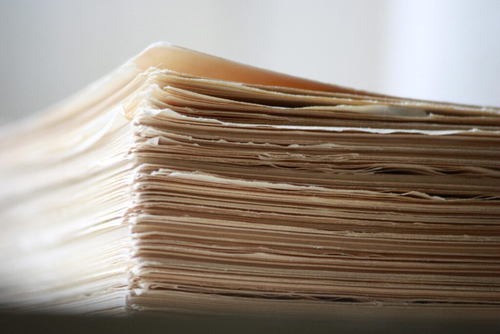 Pages torn from a book