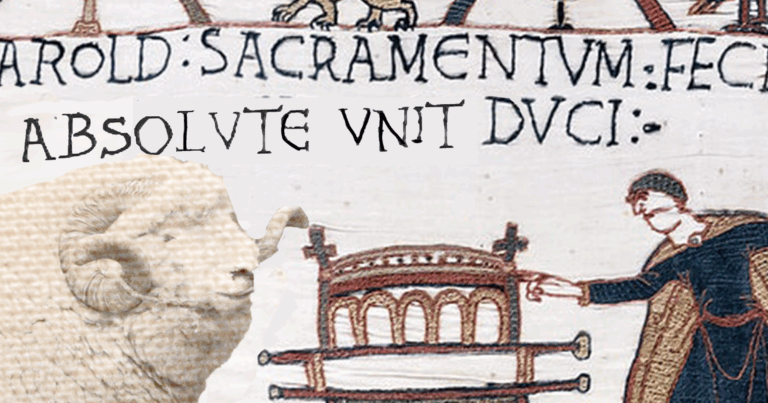 The Bayeux Tapestry, showing Harold Godwinson swearing an oath to the Absolute Unit