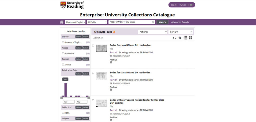 "Enterprise: University Collections Catalogue"